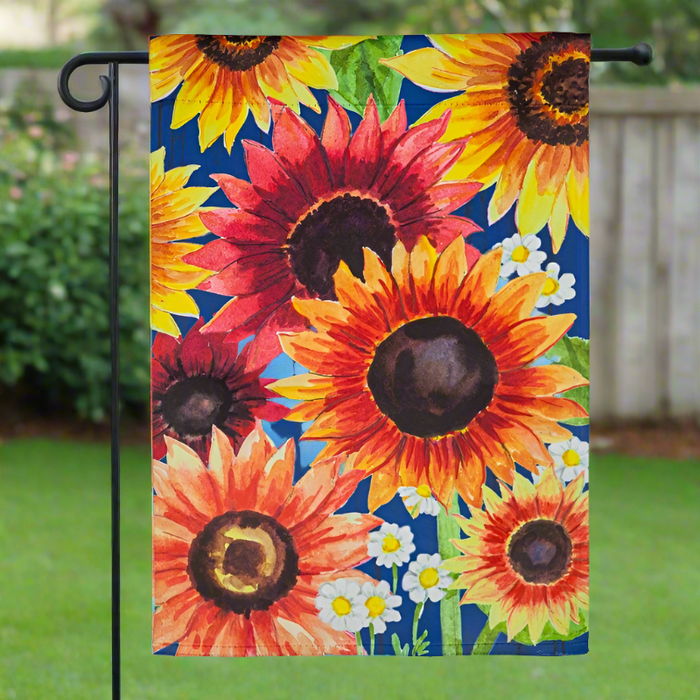 Multi-Color Fall Sunflowers Garden Flag