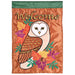 Owl in Fall Leaves Garden Flag