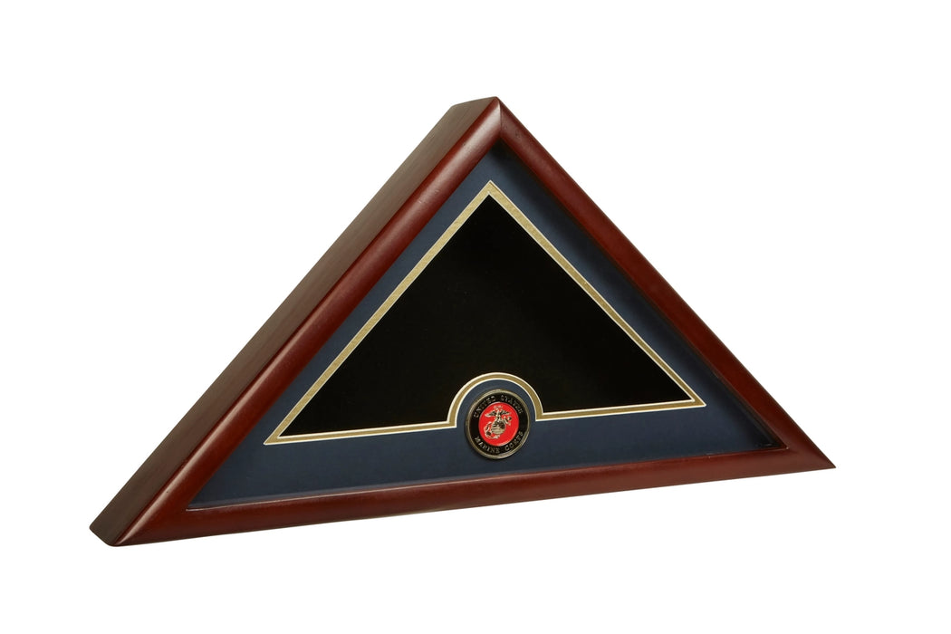 US Marine Corps Emblem Burial Flag Display Case