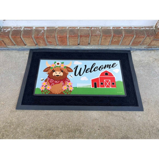 Welcome Highland Cow Mini Switch Doormat Insert