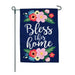 Bless This Home Floral Burlap Garden Flag