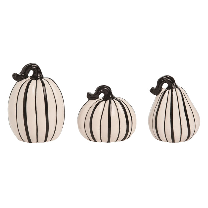 Black & White Striped Dolomite Pumpkin - assorted styles sold separately