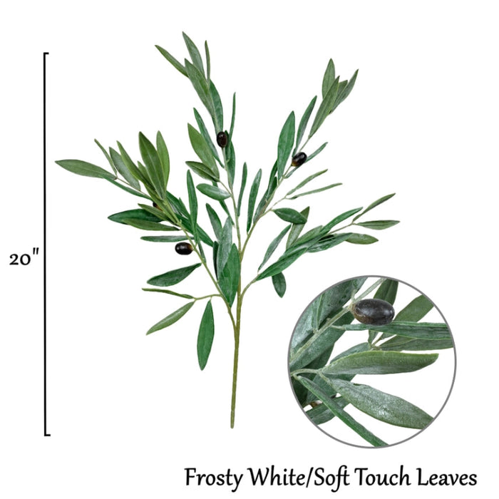 Frosty White - 20" Soft Touch Olive Branch