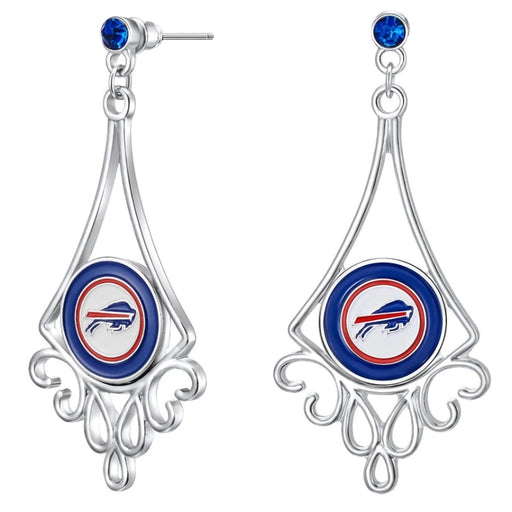 Buffalo Bills Diamond Floral Dangle Earrings