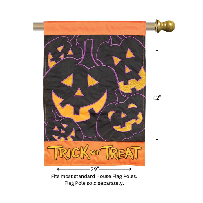 Trick or Treat Jack O'Lanterns Banner Flag
