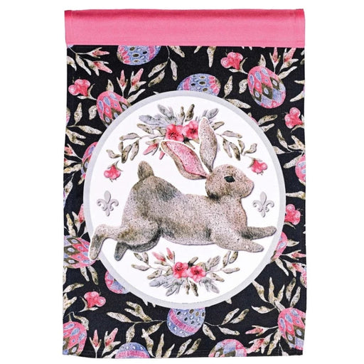 Vintage Floral Easter Rabbit Garden Flag