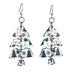 Patterned Christmas Tree Wood Earrings