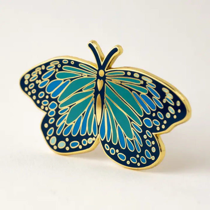 Blue Morpho Butterfly Enamel Lapel Pin
