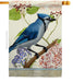 Blue Jay Floral Banner Flag