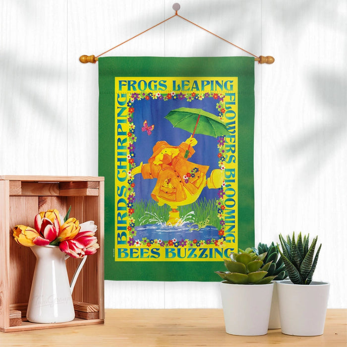 Spring Showers Duckling Banner Flag