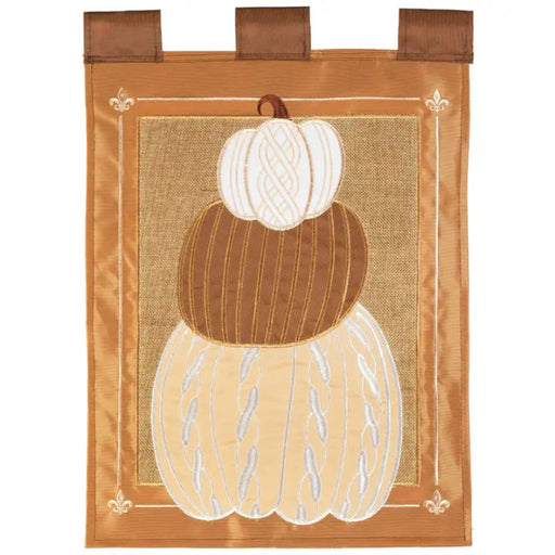 Sweater Pumpkin Stack Burlap Garden Flag
