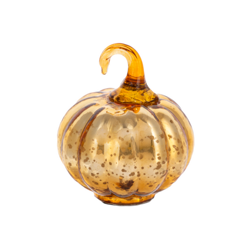 Yellow Antique Mercury Glass Pumpkin