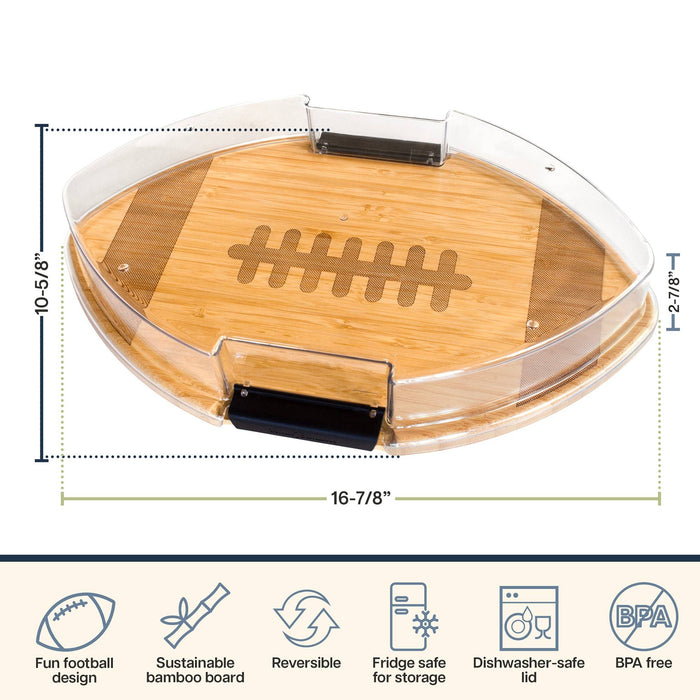Flip, Serve & Store Football Charcuterie Board with Lid