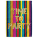 Time to Party Striped Garden Flag