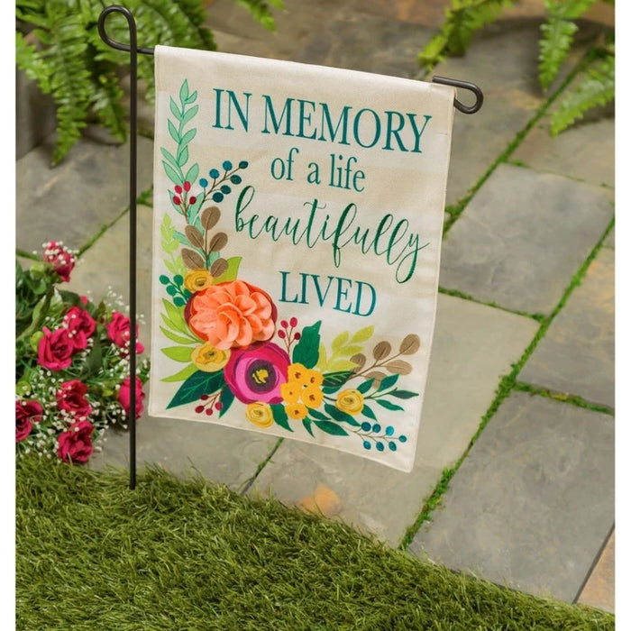 A Beautifully Lived Life Garden Flag