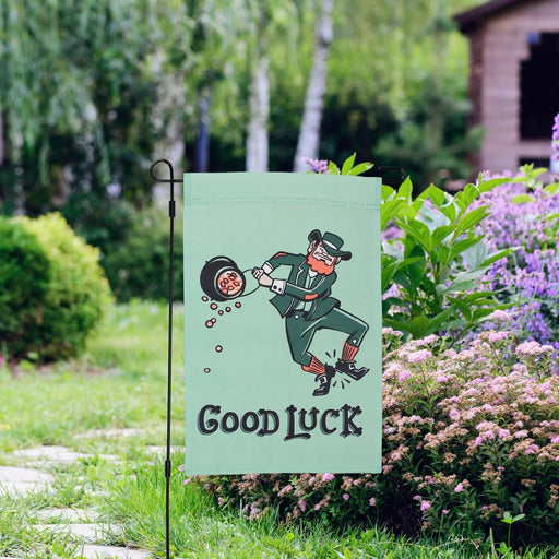 Good Luck Leprechaun Garden Flag