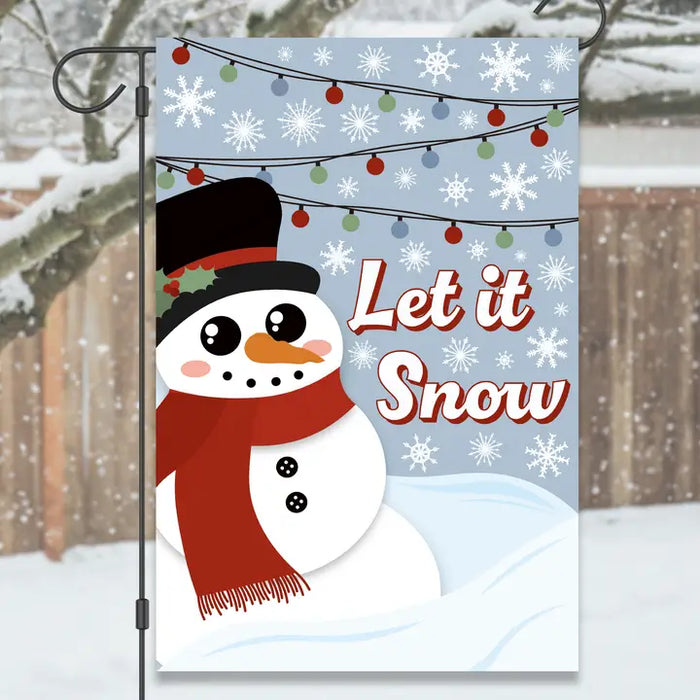 Let it Snow Snowman Garden Flag