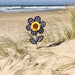 12" Gingham Sunflower w/ Leaves Spinner