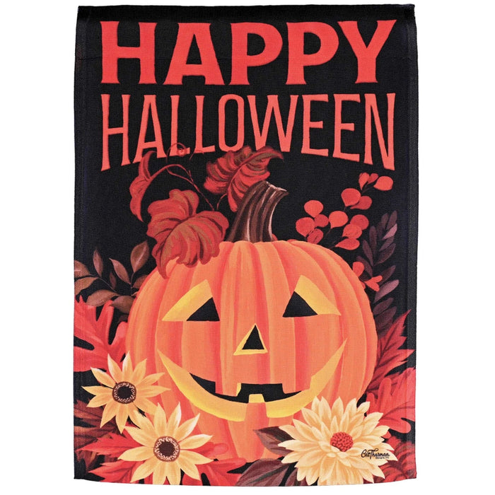 Happy Halloween Smile Pumpkin Garden Flag