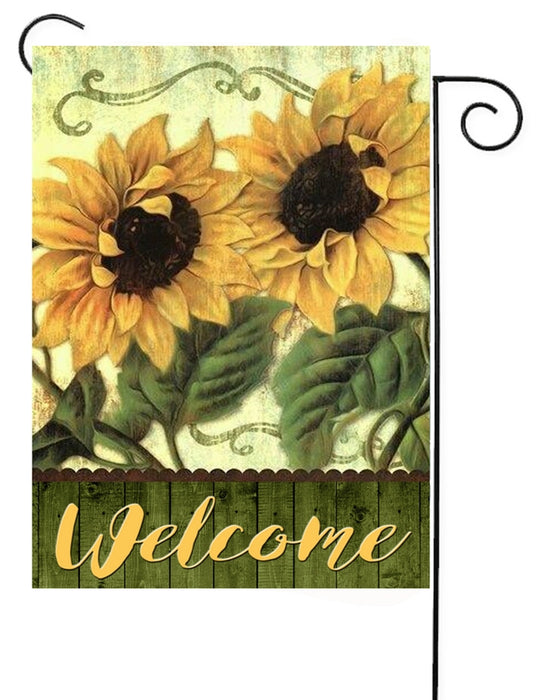 Welcome Sunflowers Garden Flag