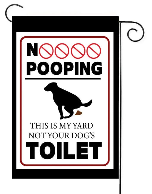No Pooping Dog Garden Flag