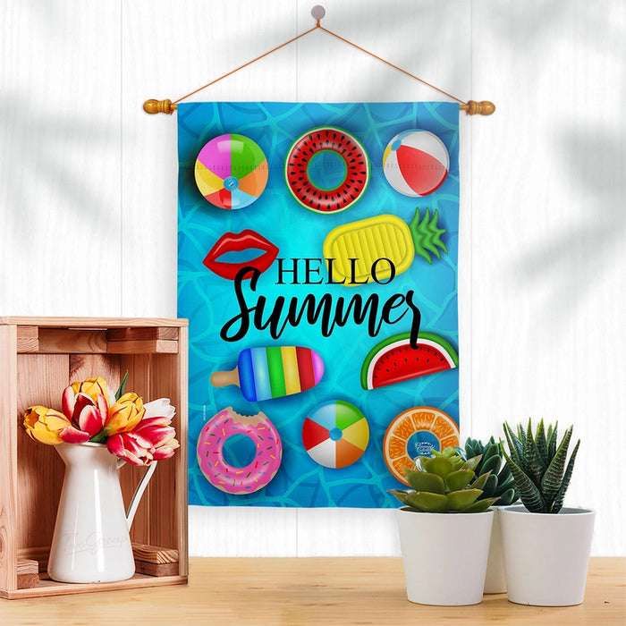 Chilling at the Pool Banner Flag