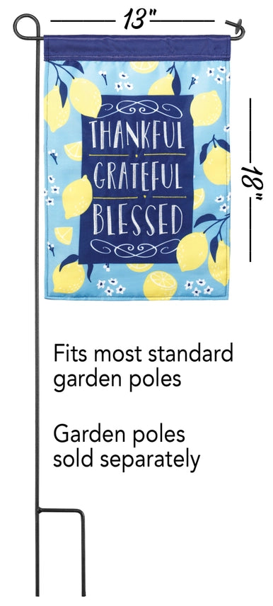 Thankful Grateful Blessed Garden Flag