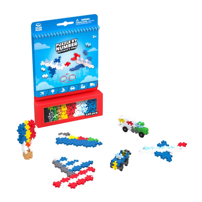 Transportation 125 Piece Puzzle by Number Activity Pad