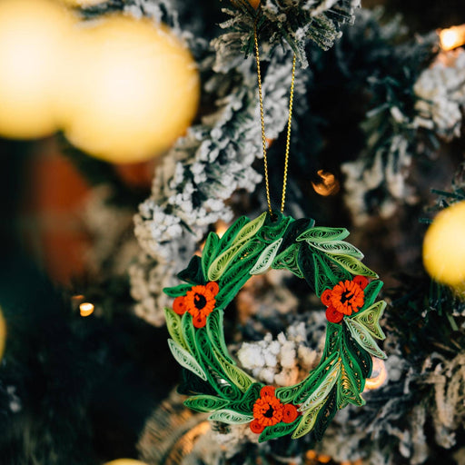 Wreath Quilled Paper Ornament