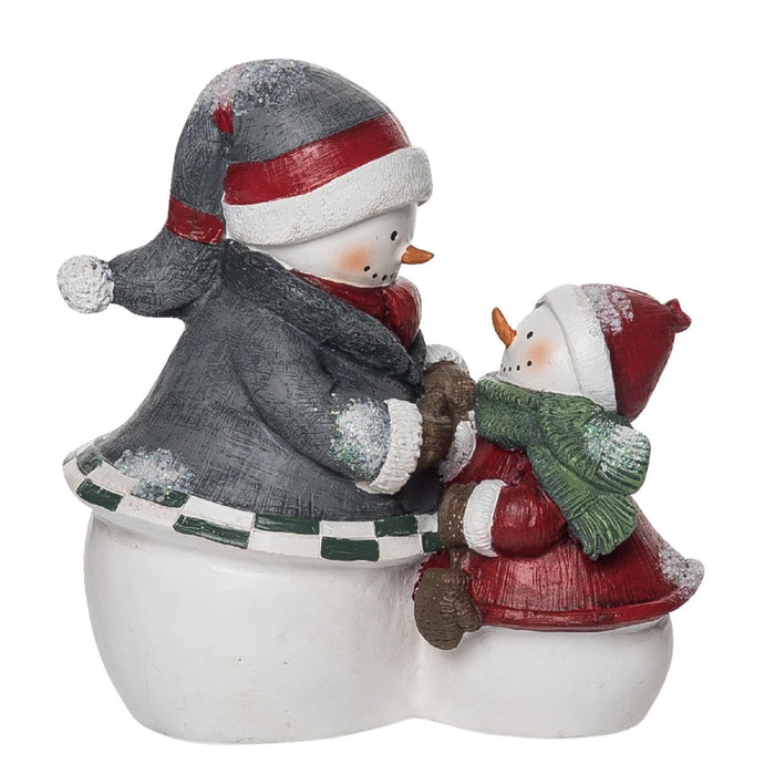 Bundled Up Snowmen Resin Figurine