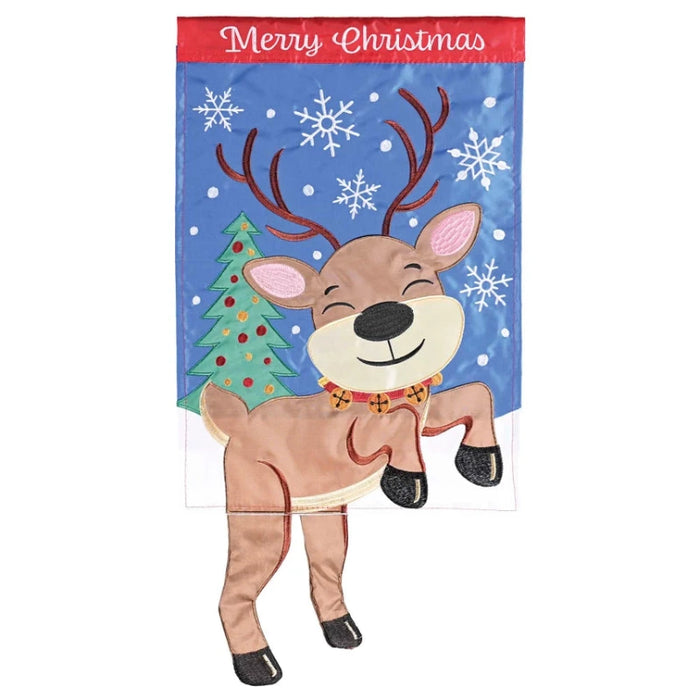 Christmas Reindeer Crazy Legs Garden Flag