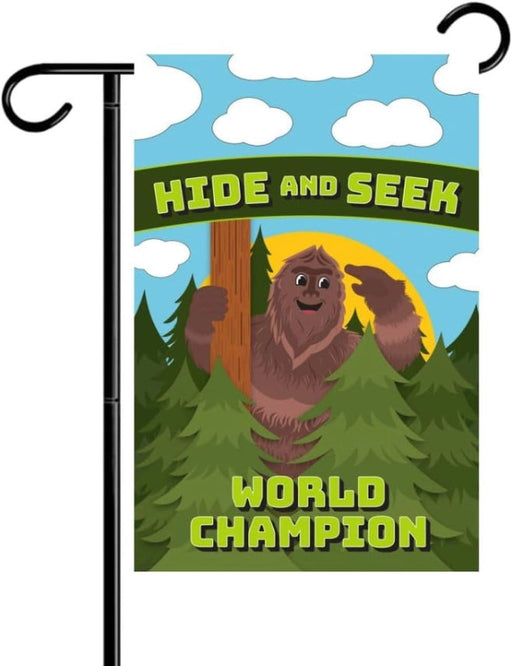 Bigfoot Hide & Seek Champ Garden Flag