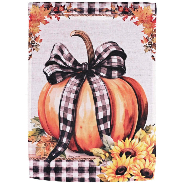 Pumpkin Buffalo Ribbon Decorative Flag