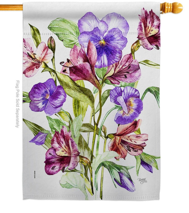 Alpine Violet Bouquet Banner Flag