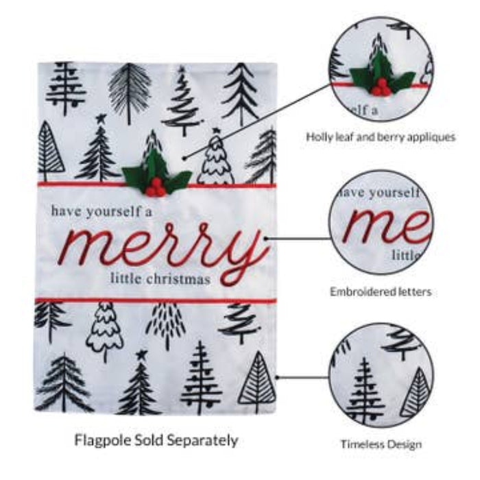 Merry Little Christmas Trees Garden Flag