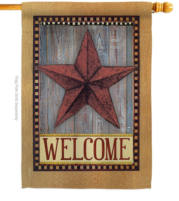Welcome Country Barn Star Banner Flag