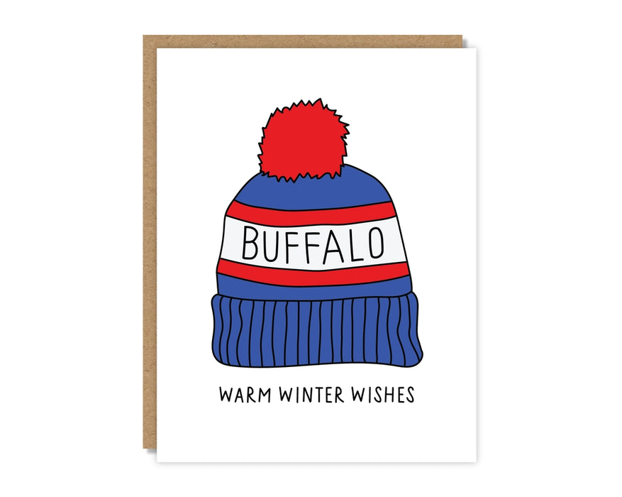 Warm Winter Wishes Buffalo Hat Greeting Card
