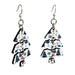 Patterned Christmas Tree Wood Earrings