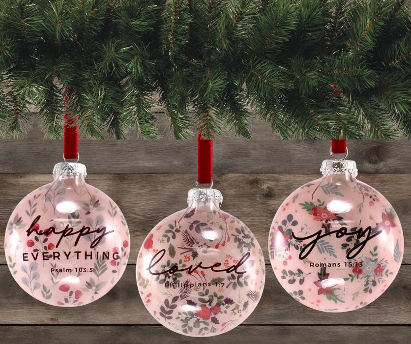 Religious themed Handblown Glass Ornament - assorted styles sold separately