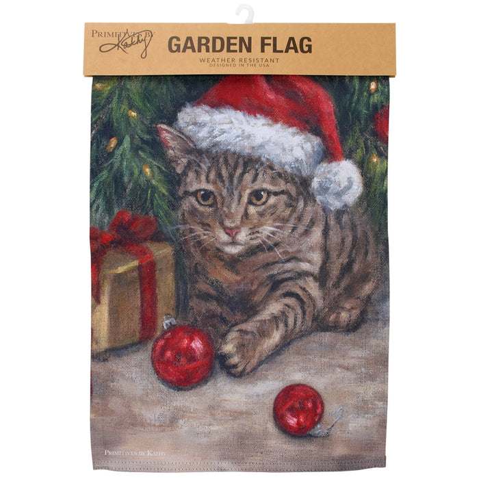 Christmas Kitty Mischief Garden Flag