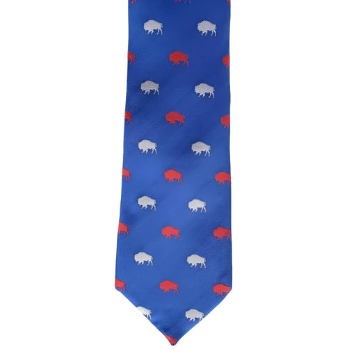 Blue and Red Buffalo Silk Neck Tie