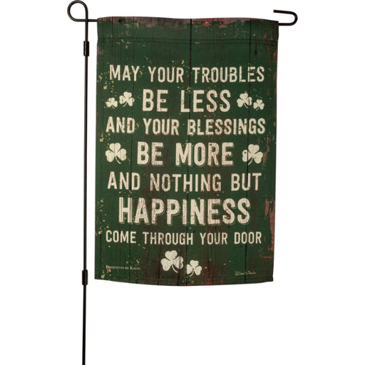 Irish Blessing Shamrock Garden Flag