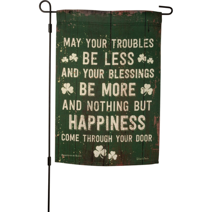 Irish Blessing Shamrock Garden Flag
