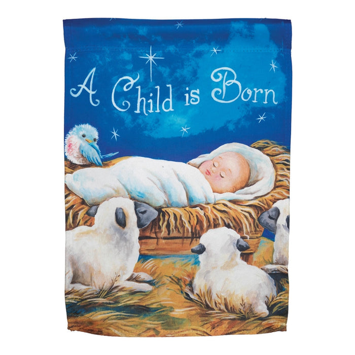 A Child is Born Garden Flag