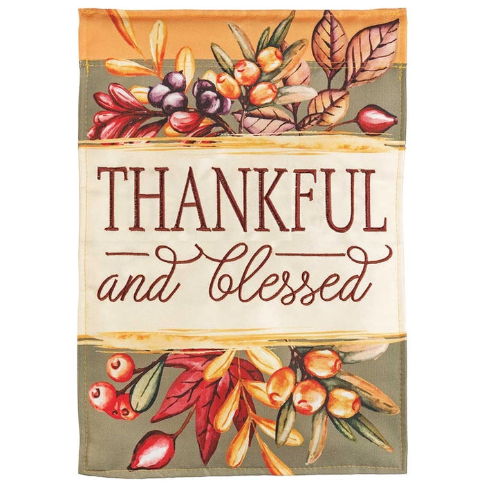 Thankful and Blessed Double Applique Garden Flag