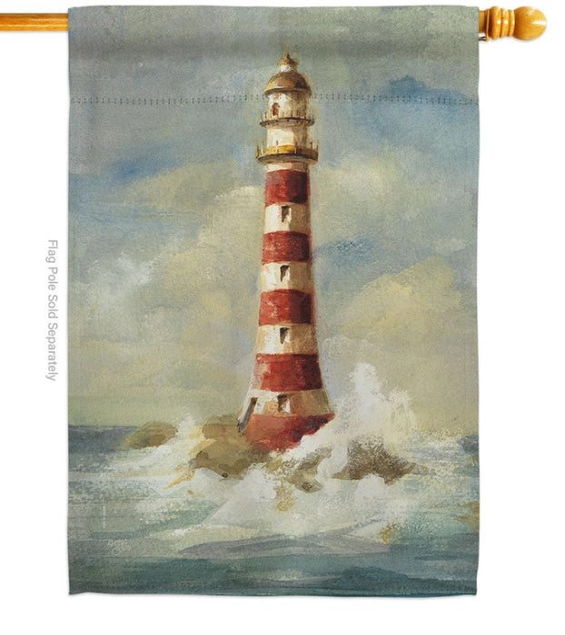 Lighthouse by the Sea Banner Flag