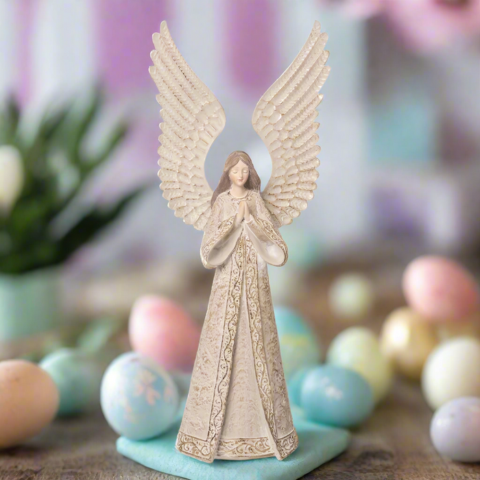 11" Elegant Grey Angel Figurine