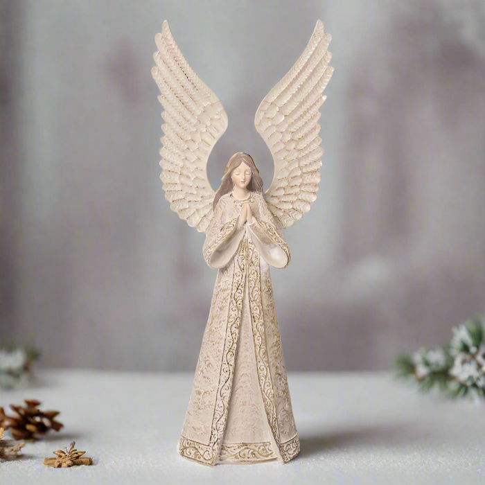 11" Elegant Grey Angel Figurine