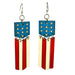 American Flag Dangle Wood Earrings