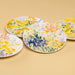 6.75" Yellow Lavender Ceramic Appetizer Plates - Set of 4